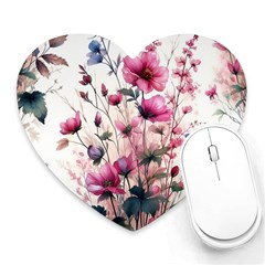 Flora Floral Flower Petal Heart Mousepad by Maspions