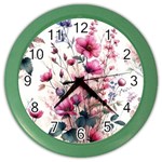 Flora Floral Flower Petal Color Wall Clock Front