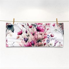 Flora Floral Flower Petal Hand Towel by Maspions