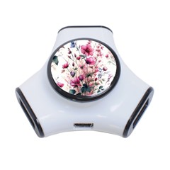 Flora Floral Flower Petal 3-port Usb Hub