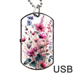 Flora Floral Flower Petal Dog Tag Usb Flash (two Sides) by Maspions