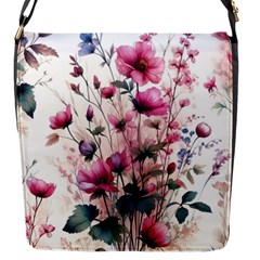 Flora Floral Flower Petal Flap Closure Messenger Bag (s)