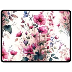 Flora Floral Flower Petal Two Sides Fleece Blanket (large) by Maspions