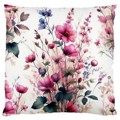 Flora Floral Flower Petal Large Premium Plush Fleece Cushion Case (two Sides)