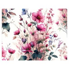 Flora Floral Flower Petal Two Sides Premium Plush Fleece Blanket (teen Size)