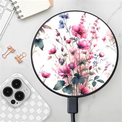 Flora Floral Flower Petal Wireless Fast Charger(black) by Maspions