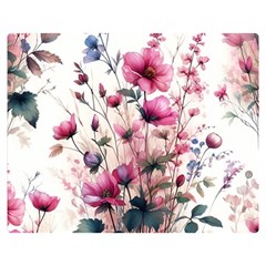 Flora Floral Flower Petal Premium Plush Fleece Blanket (medium)