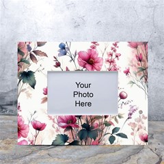 Flora Floral Flower Petal White Tabletop Photo Frame 4 x6  by Maspions