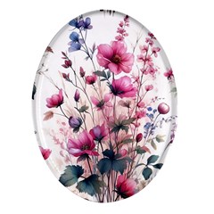 Flora Floral Flower Petal Oval Glass Fridge Magnet (4 Pack) by Maspions