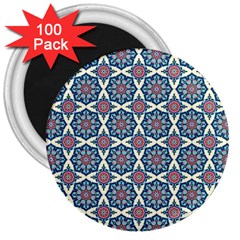 Abstract Mandala Seamless Background Texture 3  Magnets (100 Pack)