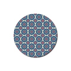 Abstract Mandala Seamless Background Texture Rubber Round Coaster (4 Pack)