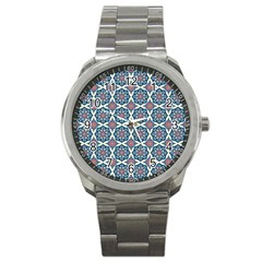 Abstract Mandala Seamless Background Texture Sport Metal Watch