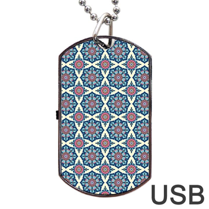 Abstract Mandala Seamless Background Texture Dog Tag USB Flash (One Side)