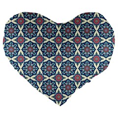 Abstract Mandala Seamless Background Texture Large 19  Premium Flano Heart Shape Cushions