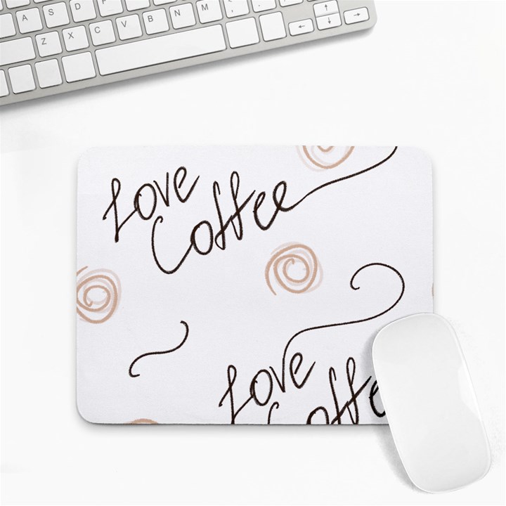 Seamless Pattern Coffee Text Small Mousepad