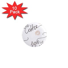 Seamless Pattern Coffee Text 1  Mini Magnet (10 Pack) 