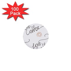 Seamless Pattern Coffee Text 1  Mini Buttons (100 Pack) 