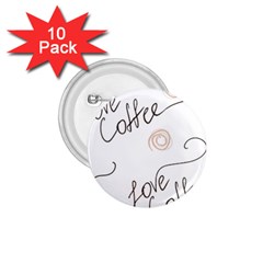 Seamless Pattern Coffee Text 1 75  Buttons (10 Pack)