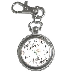 Seamless Pattern Coffee Text Key Chain Watches