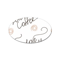 Seamless Pattern Coffee Text Sticker Oval (100 Pack) by Maspions