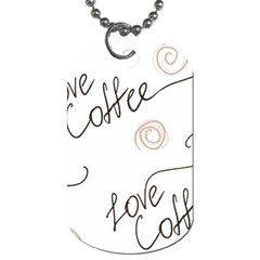 Seamless Pattern Coffee Text Dog Tag (two Sides)