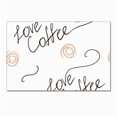 Seamless Pattern Coffee Text Postcard 4 x 6  (pkg Of 10)