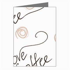 Seamless Pattern Coffee Text Greeting Card by Maspions