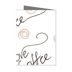 Seamless Pattern Coffee Text Mini Greeting Cards (pkg Of 8)