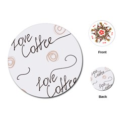 Seamless Pattern Coffee Text Playing Cards Single Design (round) by Maspions