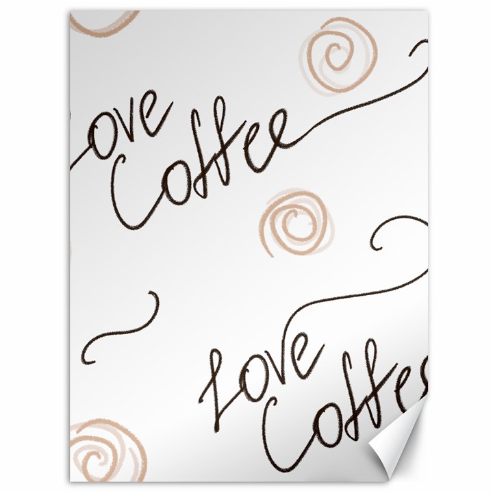 Seamless Pattern Coffee Text Canvas 36  x 48 