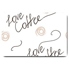 Seamless Pattern Coffee Text Large Doormat