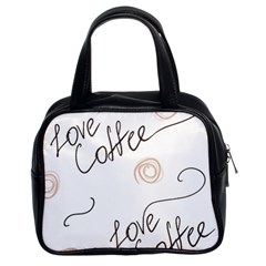 Seamless Pattern Coffee Text Classic Handbag (two Sides) by Maspions