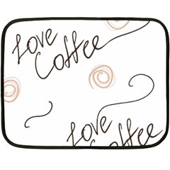 Seamless Pattern Coffee Text Fleece Blanket (mini) by Maspions