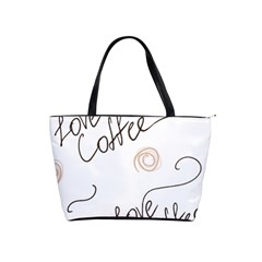 Seamless Pattern Coffee Text Classic Shoulder Handbag by Maspions