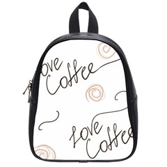 Seamless Pattern Coffee Text School Bag (small)