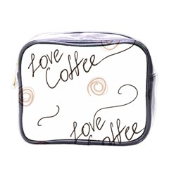 Seamless Pattern Coffee Text Mini Toiletries Bag (one Side)