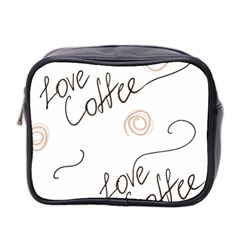 Seamless Pattern Coffee Text Mini Toiletries Bag (two Sides)