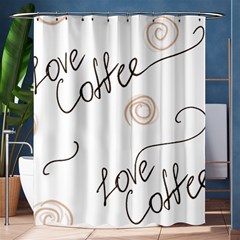 Seamless Pattern Coffee Text Shower Curtain 60  X 72  (medium) 