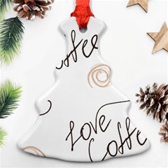 Seamless Pattern Coffee Text Ornament (christmas Tree) 