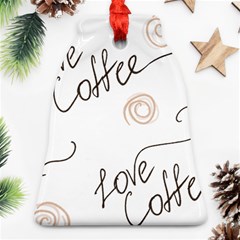 Seamless Pattern Coffee Text Bell Ornament (two Sides)