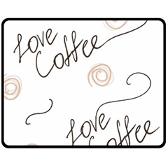 Seamless Pattern Coffee Text Two Sides Fleece Blanket (medium)