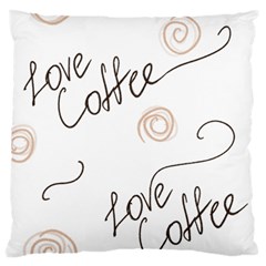 Seamless Pattern Coffee Text Standard Premium Plush Fleece Cushion Case (one Side)