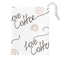 Seamless Pattern Coffee Text Drawstring Pouch (4xl)