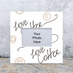 Seamless Pattern Coffee Text White Box Photo Frame 4  X 6 