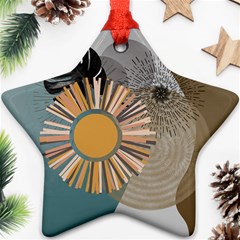 Boho Leaves Botanical Retro Vintage Ornament (star)