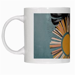 Boho Leaves Botanical Retro Vintage White Mug