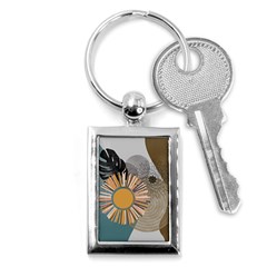 Boho Leaves Botanical Retro Vintage Key Chain (rectangle)