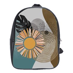 Boho Leaves Botanical Retro Vintage School Bag (large)