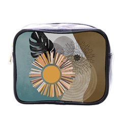 Boho Leaves Botanical Retro Vintage Mini Toiletries Bag (one Side)