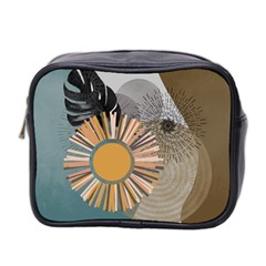 Boho Leaves Botanical Retro Vintage Mini Toiletries Bag (two Sides)